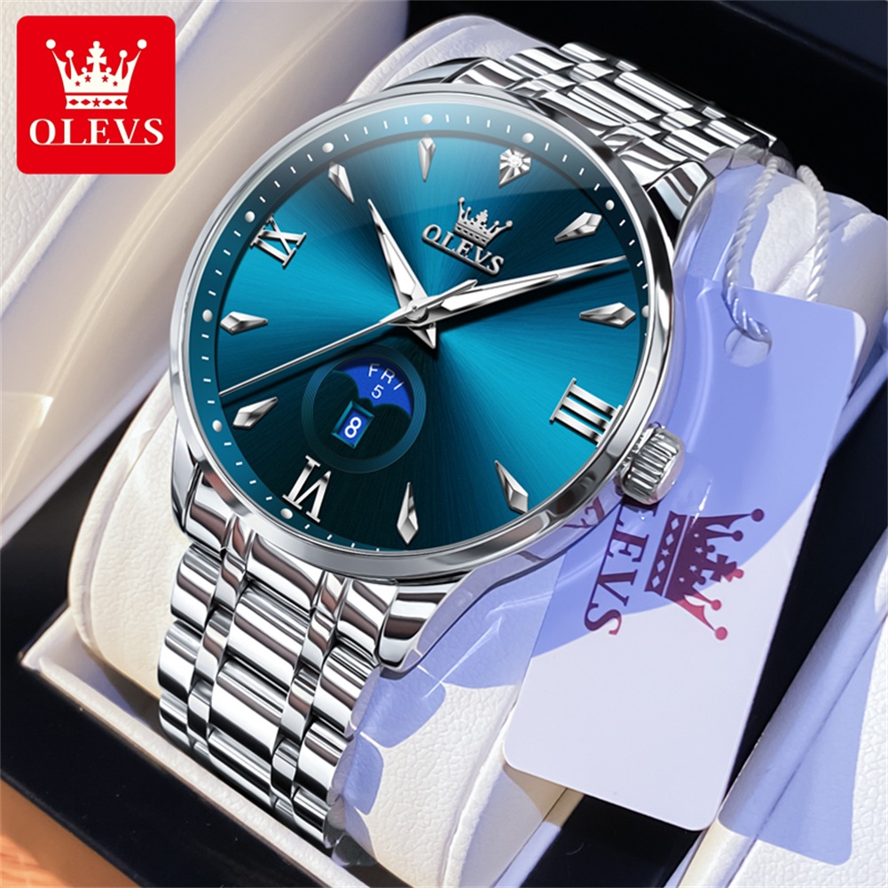 Luxury Watch Men - OLEVS Moon Phase мужские часы с