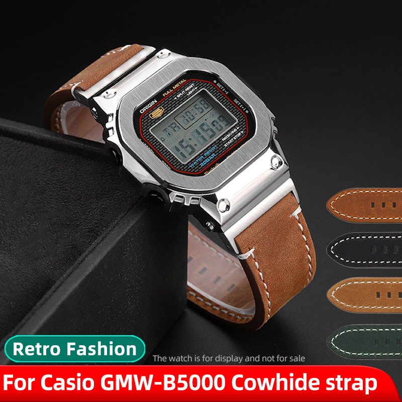 Luxury Watch Casio - GMW-B5000 Винтажный ремешок из воловьей кожи