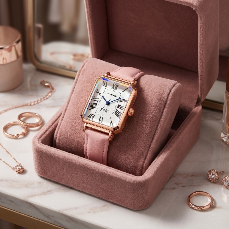 Luxury Watch Index - Модные прямоугольные кварцевые часы для женщин,