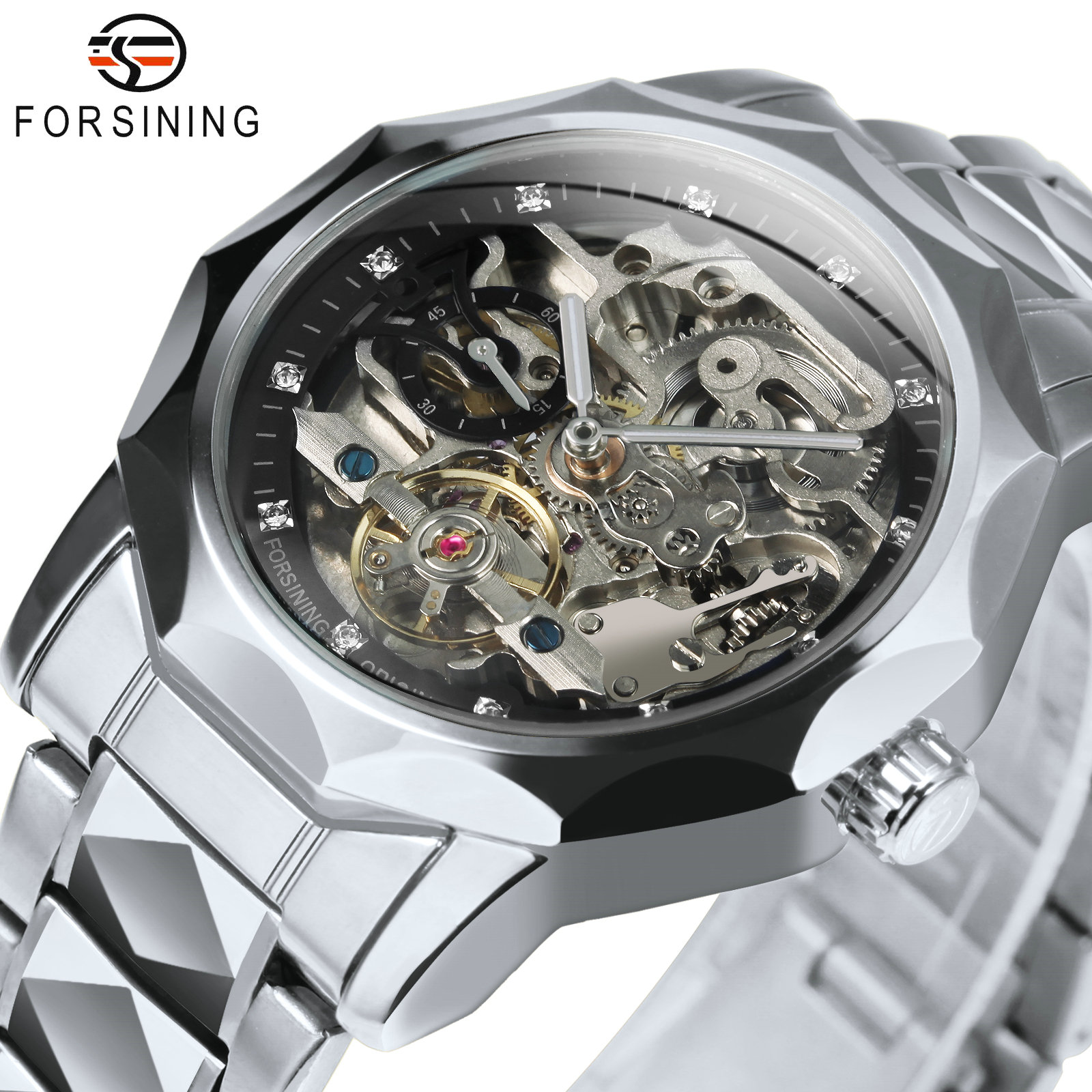 Tourbillon Movement Watch - Мужские часы Forsining Fashion Tourbillon, топовый