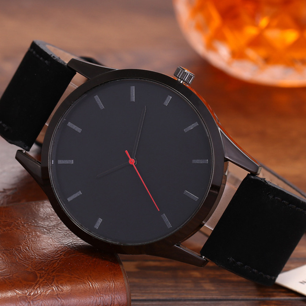 Luxury Watch Gold And Black - Деловые кварцевые часы с черным ремешком,
