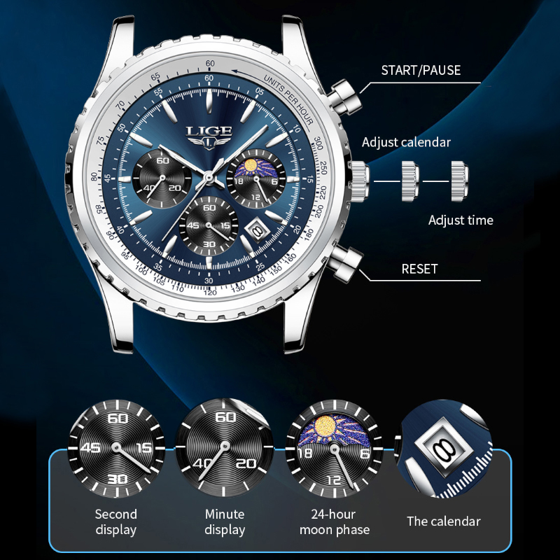 Часы наручные LIGE Мужские ква – обзор и цена Luxury Watch Name