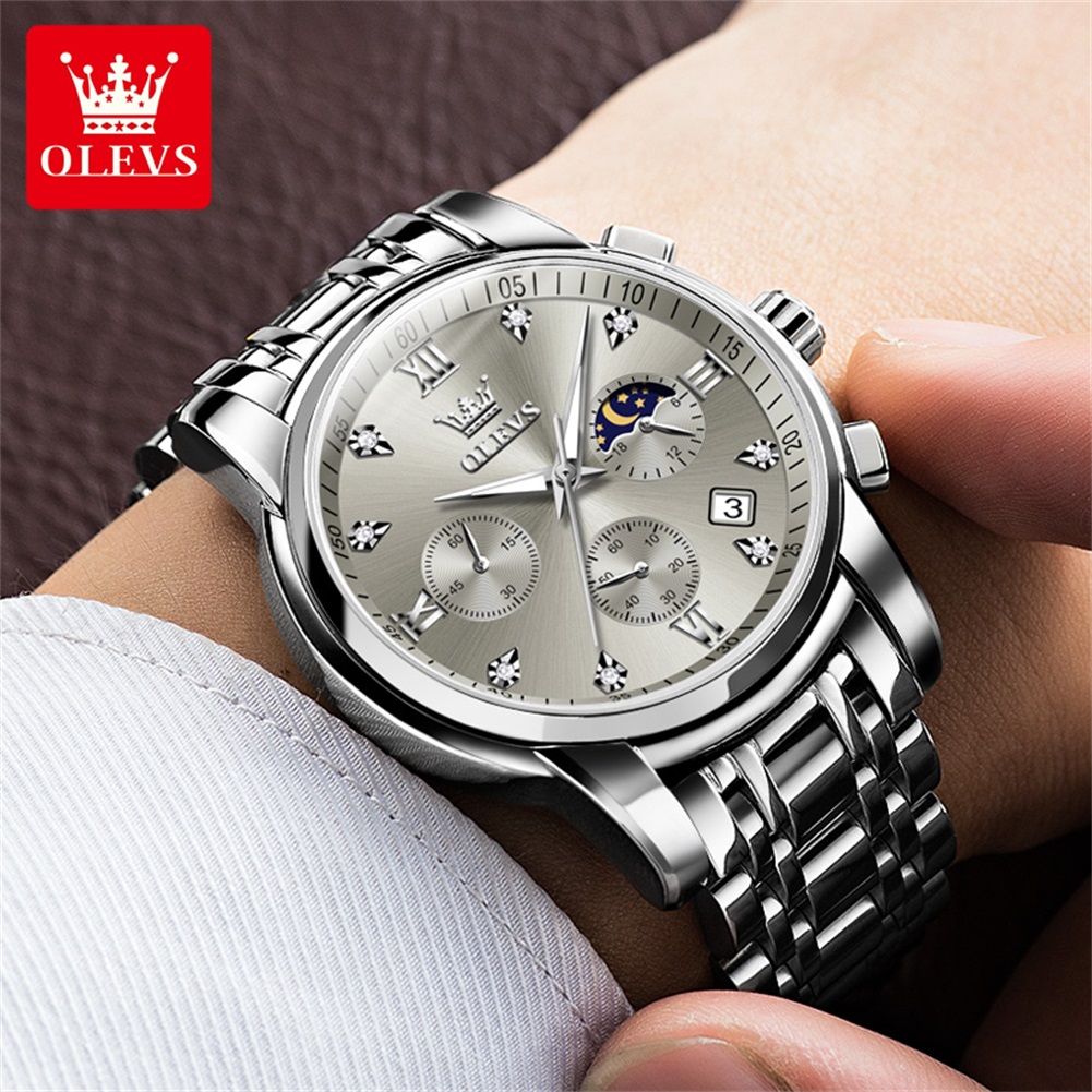 OLEVS 2858 Кварцевые часы для  – обзор и цена Luxury Watch Men