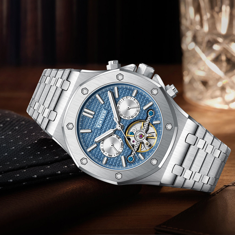 KINYUED брендовые модные синие – обзор и цена Tourbillon Movement Watch
