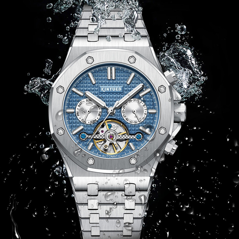 KINYUED брендовые модные синие – обзор и цена Tourbillon Movement Watch